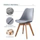 image 6 of Set of 6 Scandinavian Dining Chairs with Leather Cushions Solid Wood Legs Grey
