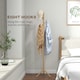 image 4 of HOMCOM Coat Rack Bamboo Coat Stand with 8 Hooks for Handbags, Natural