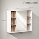 image 5 of HOMCOM Bathroom Mirror Cabinet, Wall Mounted Storage Cabinet with Open Cupboard and Adjustable Shelf, White