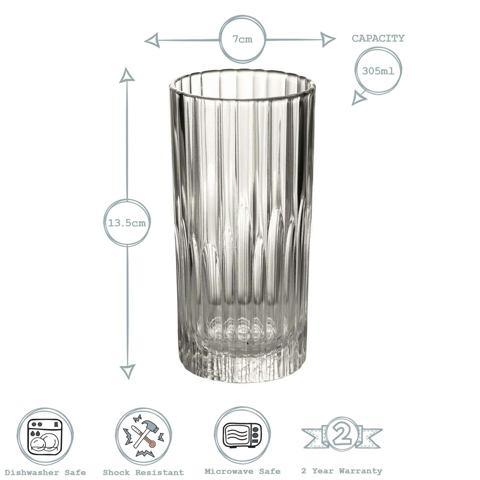 image 1 of Duralex Manhattan Vintage Collins Glasses - 305ml - Pack of 6
