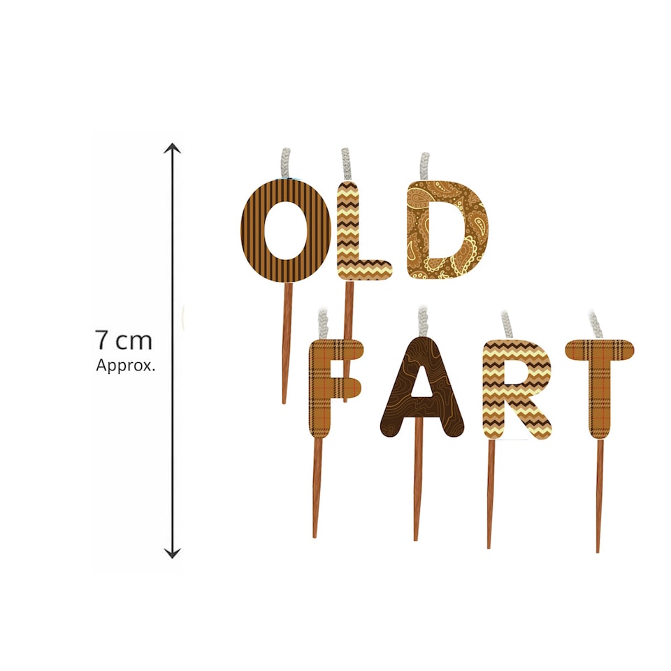 image 1 of Novelty Birthday Cake Candle Set - Old Fart