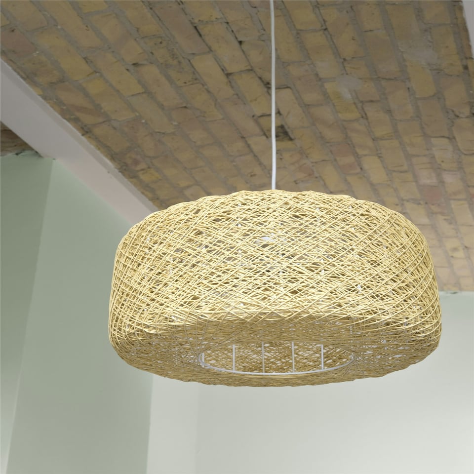 image 1 of Osram Decor Paper Bale Pendant Ceiling Light 1 X E27 Beige Cream