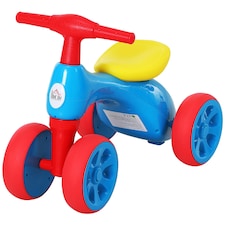 HOMCOM Baby Balance Bike Toddler Safe Training 4 Wheels Storage Bin Muti-Color