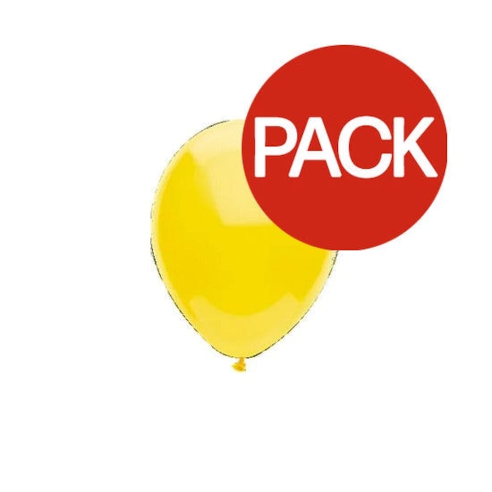 Globos Latex Plain Balloons (Pack of 6) - Yellow - One Size