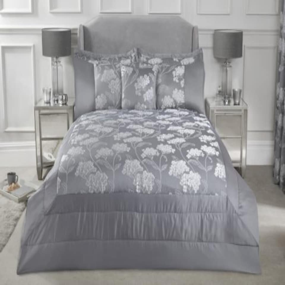 image 1 of English Garden Bedspread Silver Grey | Grey