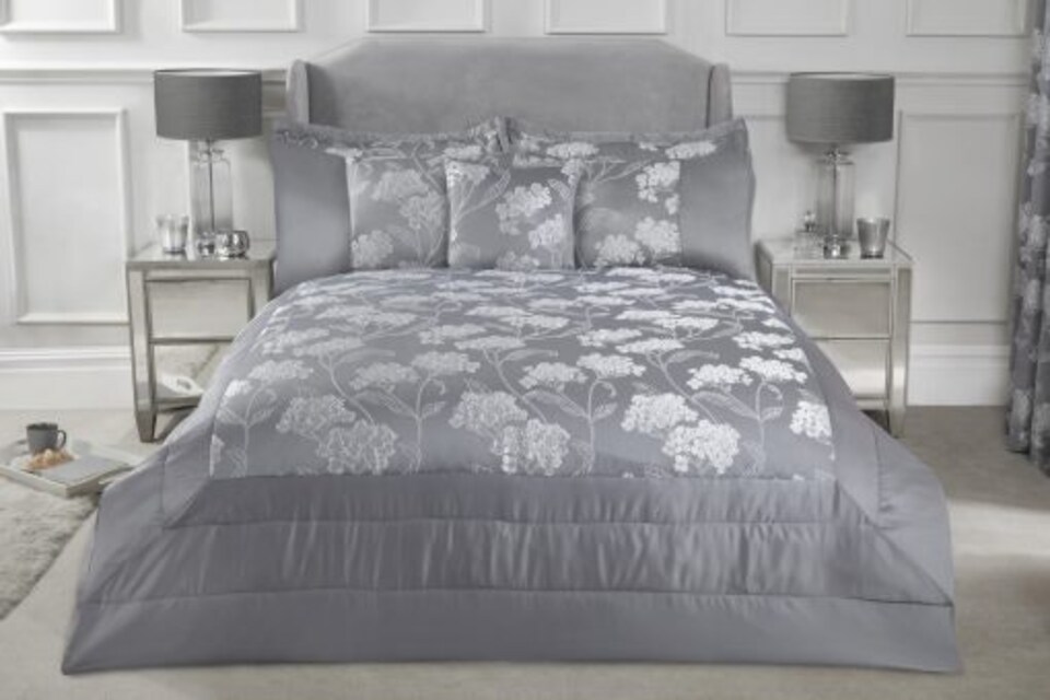image 1 of English Garden Bedspread Silver | Grey | Grey