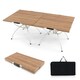 image 1 of COSTWAY 2 PCS Extendable Camping Table Foldable Picnic Table Brown