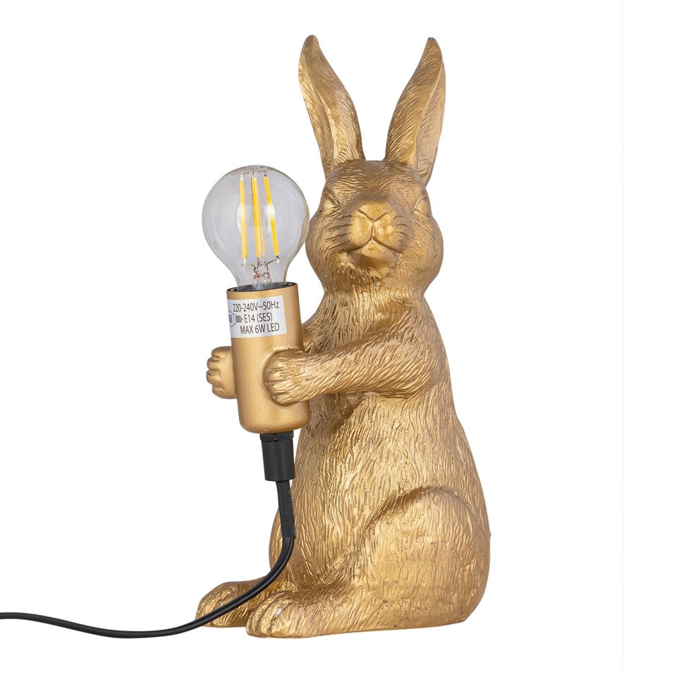 image 1 of Hop Hop - Gold Bunny Rabbit Table Lamp | Gold | Medium | 1