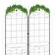 image 6 of Outsunny Set of 2 Metal Trellis for Climbing Plants, Floral Design, 50 x 180cm