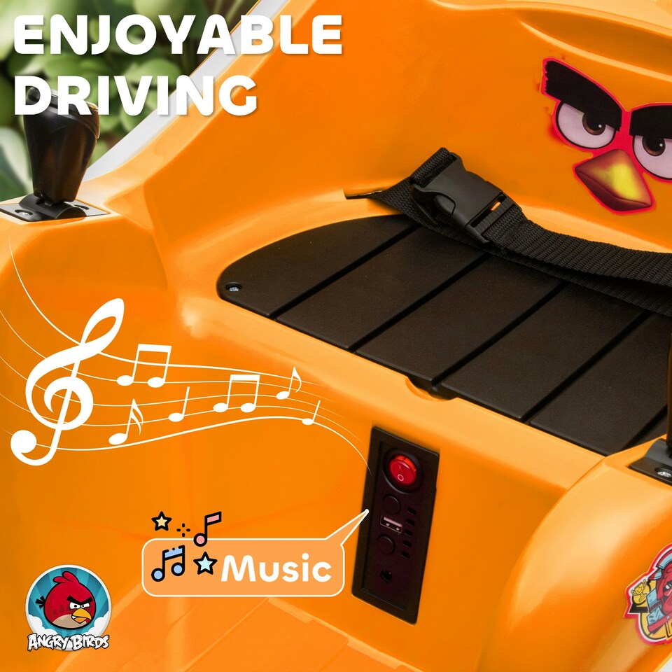 image 1 of AIYAPLAY Angry Bird Licensed Bumper Car for Kids w/ Joysticks, Orange