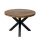 image 1 of Industrial Round X Leg Dining Table - FLAT PACK LEGS - Mango Wood/Iron - L170 x W170 x H76 cm - PP Sawn Finish - Assembly Required Brown