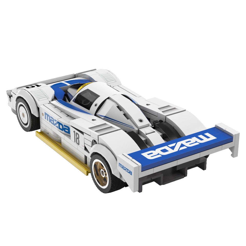 image 1 of CaDa 1:24 Mazda 787B 1991 White And Blue Race Car 242 Pieces