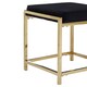 image 3 of Allure Black Velvet And Gold Finish Stool Black