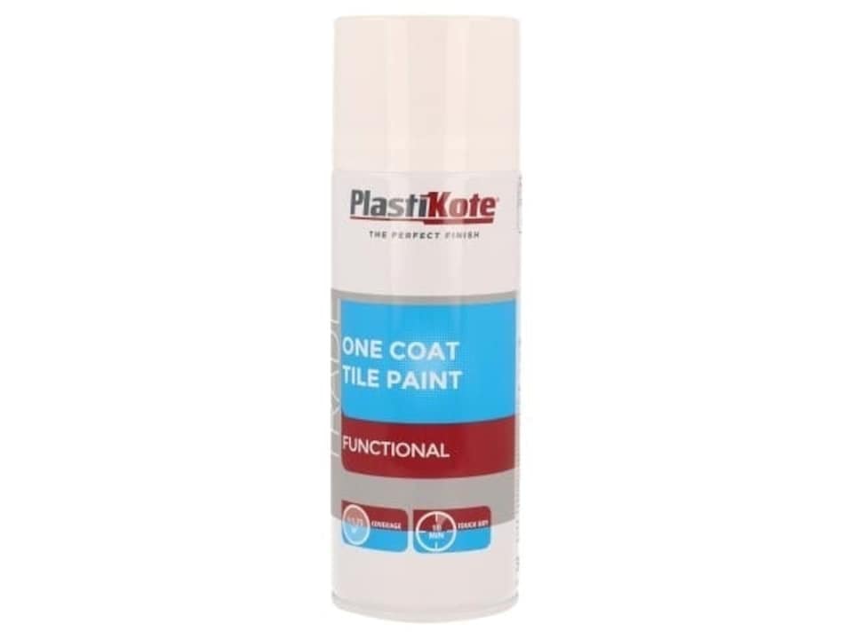 Trade One Coat Spray Tile Paint Gloss White 400ml - PKT71026