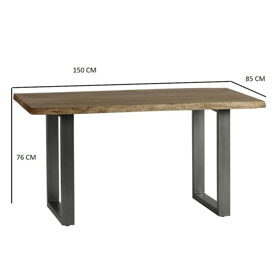 image 1 of Medium Sized Dining Table Linden Live Edge Brown