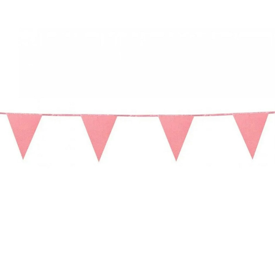 Boland Cardboard Glitter Bunting - Baby Pink - One Size