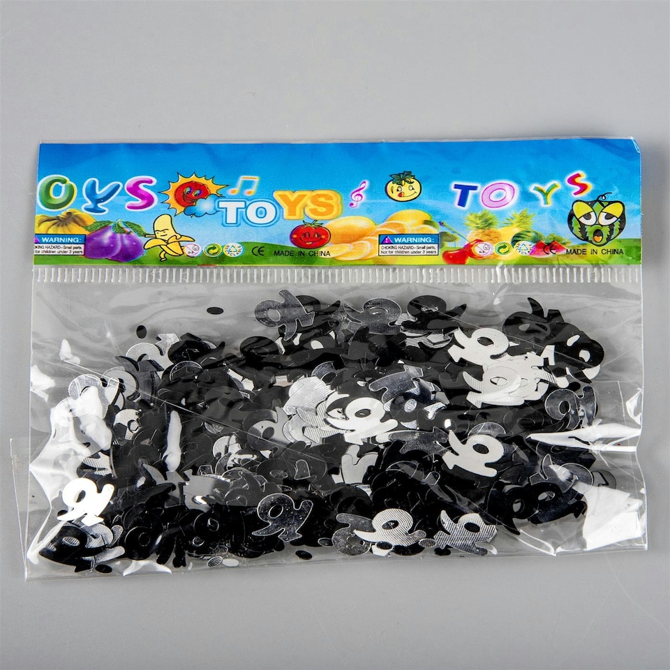 image 1 of 4x 14g Black-Silver 16th Birthday Confetti