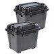 image 1 of 2 x 12L Black Storage Bunker Trough Trunks Heavy Duty Robust DIY Handyman & Tradesman Tubs | Black