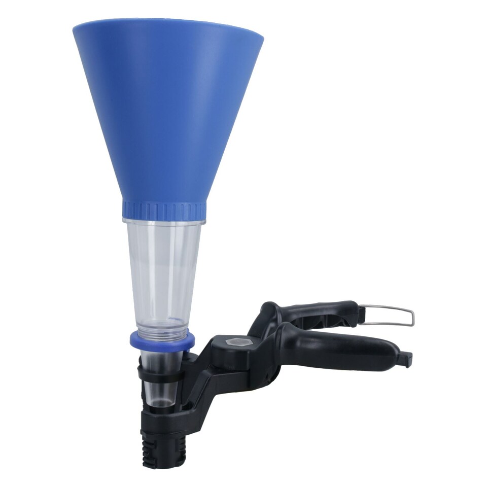 image 1 of Hands Free Funnel Set With Secure Clamp and Transparent Lower Chamber