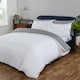 image 3 of OHS Plain Reversible Soft Microfibre Duvet Cover and Pillowcase Set, Single - Grey/White