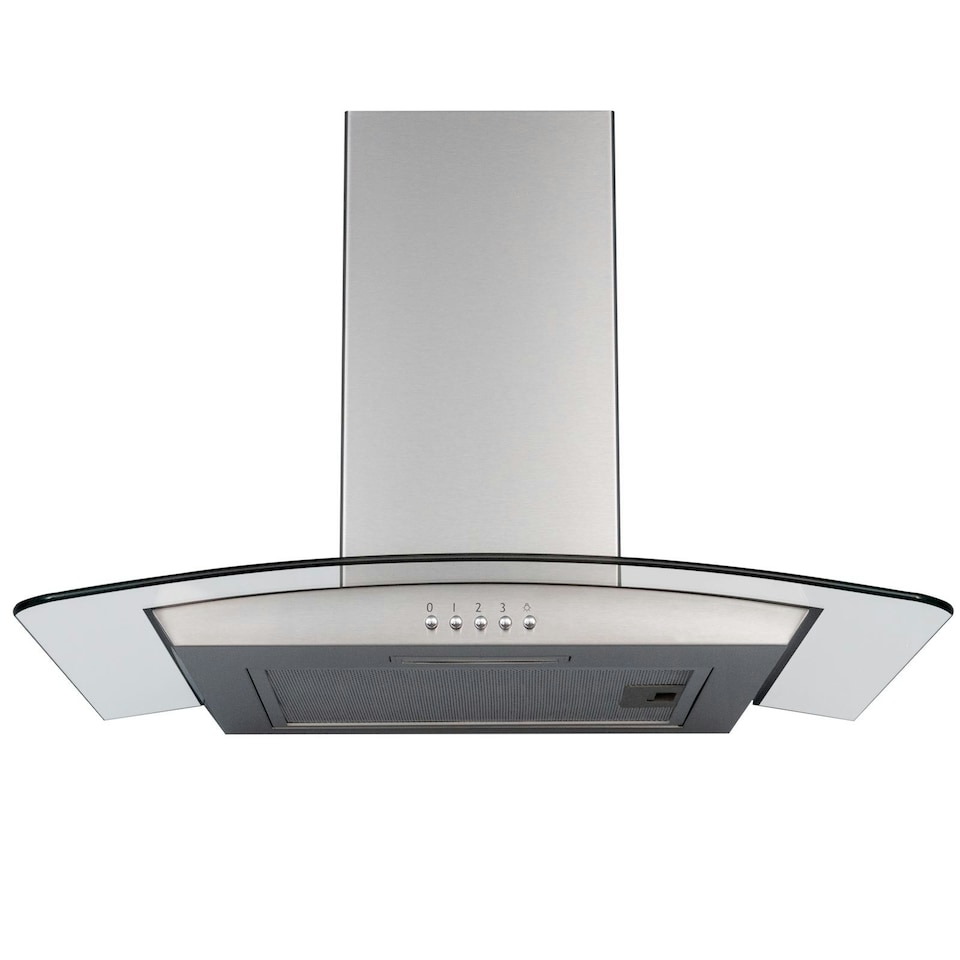 image 1 of SIA CGH60SS 60cm Stainless Steel Curved Glass Chimney Cooker Hood Extractor Fan