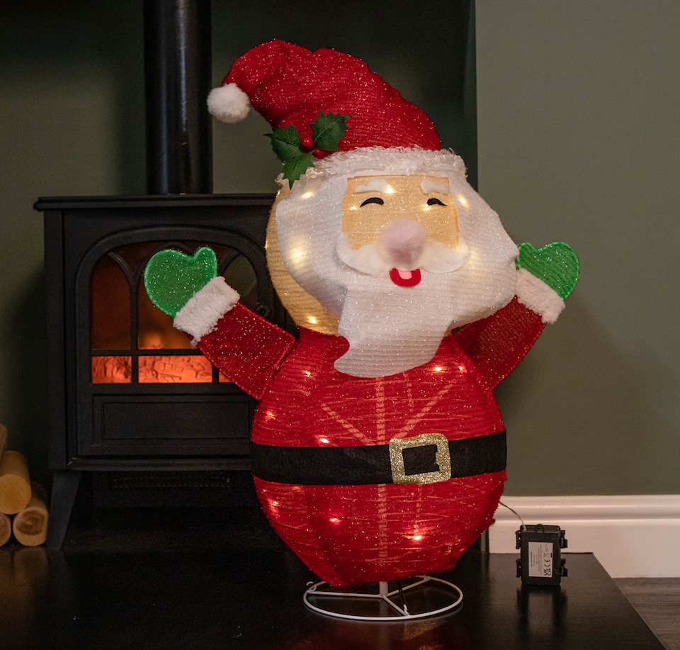image 1 of 68cm Battery Powered Collapsible Santa Figure 49 Static Warm White LEDs