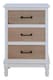 image 1 of Interiors by Premier 3 Drawer White Chest Dresser, Renewable Pine Wood End Table, Shaker-Inspired Design with Contrasting Drawers | White