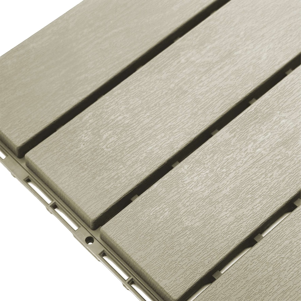 image 1 of Polydeck PVC Interlocking Decking Tiles - White | Cream | Beige | Pack of 12