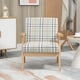 image 9 of HOMCOM One Seater Sofa with Rubber Wood Frame Linen Fabric Small Couch Beige
