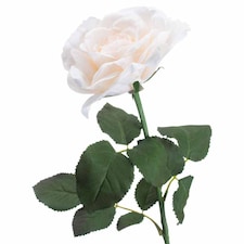 Large Garden Rose Artificial Flower - L5 x W10 x H75 cm - White