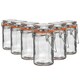 image 1 of Argon Tableware Glass Storage Jars - 70ml - Orange Seal - Pack of 6