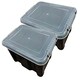 image 3 of 2 x 24 Litre Large Black Plastic Storage Containers With Lids For Home & Office Black