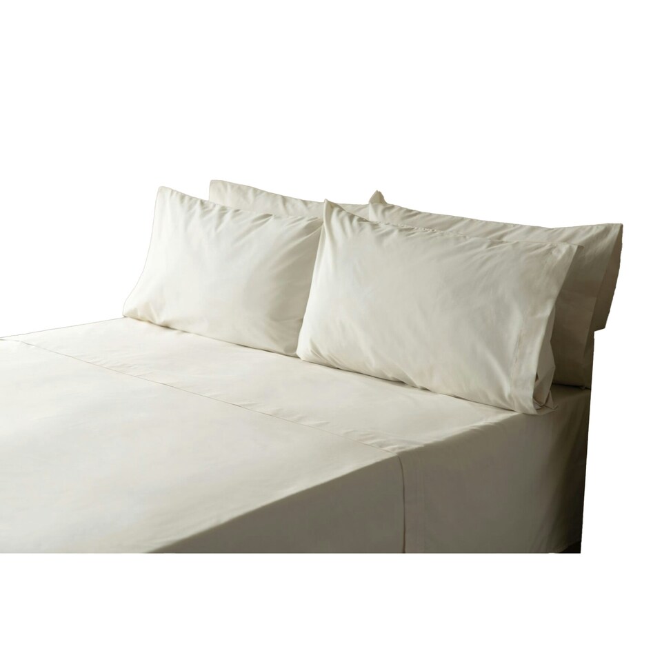 image 1 of Belledorm Cotton Peracle Plain Pillowcase - Ivory - 76cm x 51cm Cream
