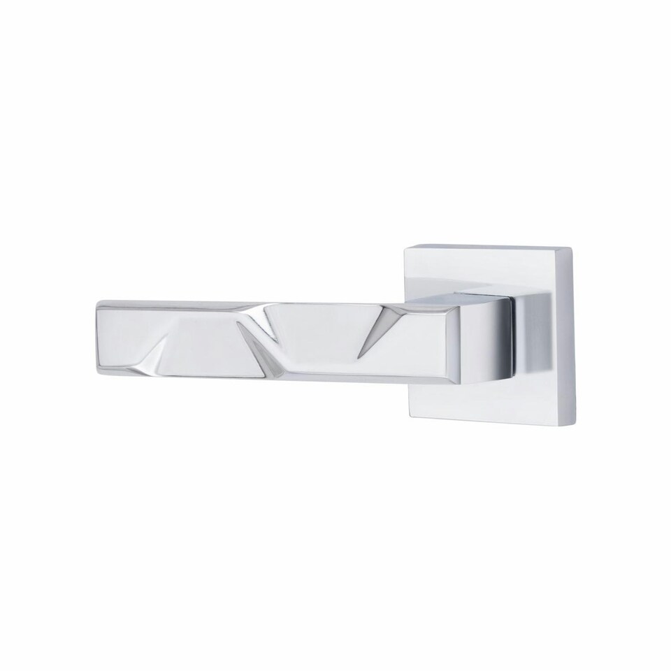 image 1 of Golden Grace 1 Pair Modern Nova Premium Design Door Handles on Square Rose in Polished Chrome Finish Chrome