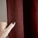 image 4 of Velvet Chenille Thermal Fleece Lined Single Ring Top Door Curtain - 137cm x 213cm - Red