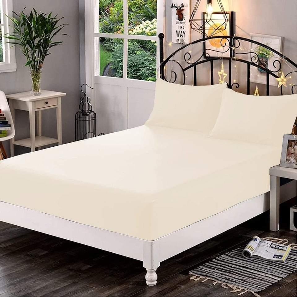 image 1 of HOMES-LINEN 400TC Egyptian Cotton Extra Deep Fitted Sheet 40cm