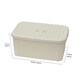 image 5 of JVL Knit Loop Plastic Lidded Rectangular Storage Basket with Handles, 6L - White White