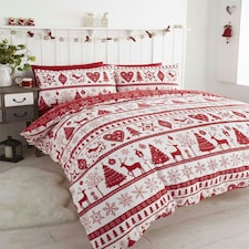 Noel Red Duvet Cover Set Red | Single