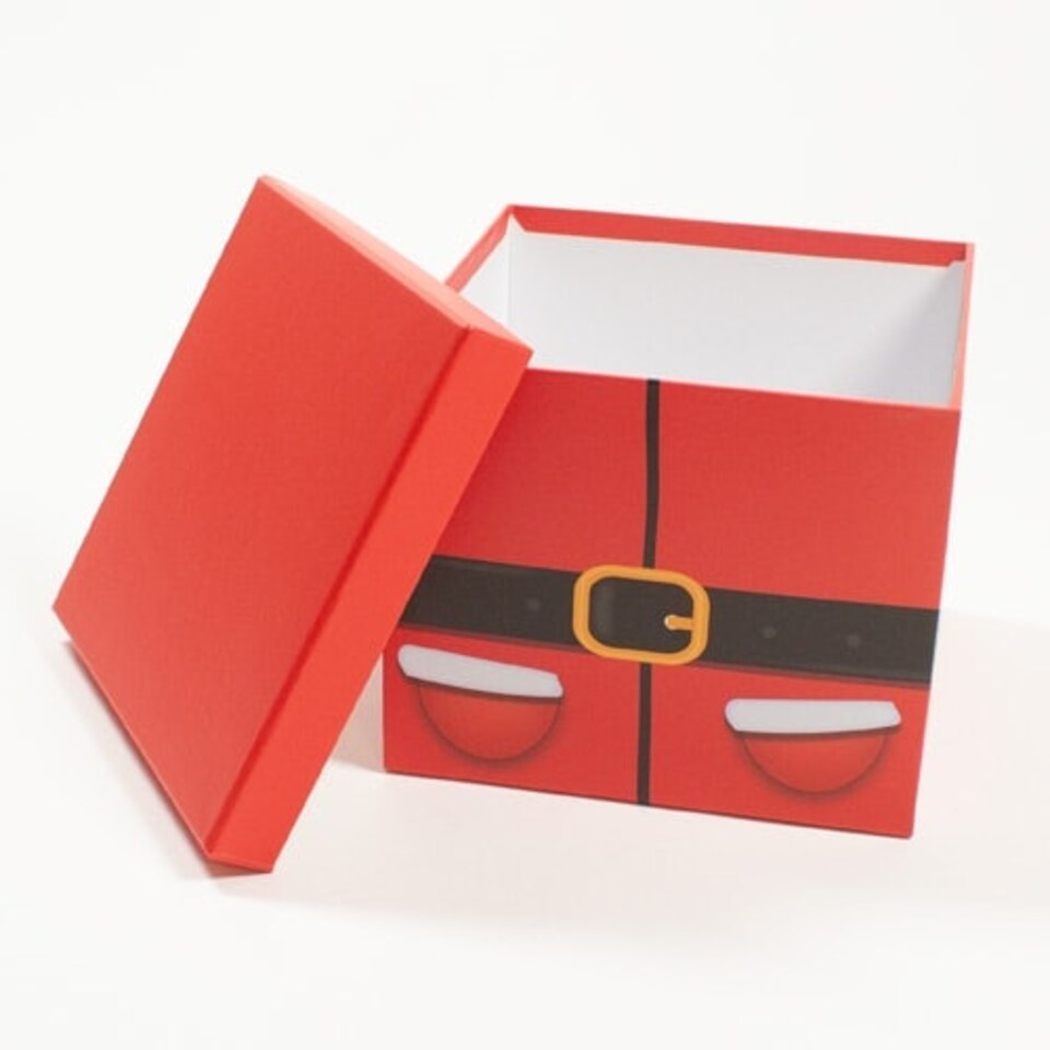 image 1 of Santa Plush Christmas Large Stackable Gift Boxes - Pack of 3