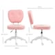 image 3 of Vinsetto Vanity Task Chair with Adjustable Height, Armless, Pink