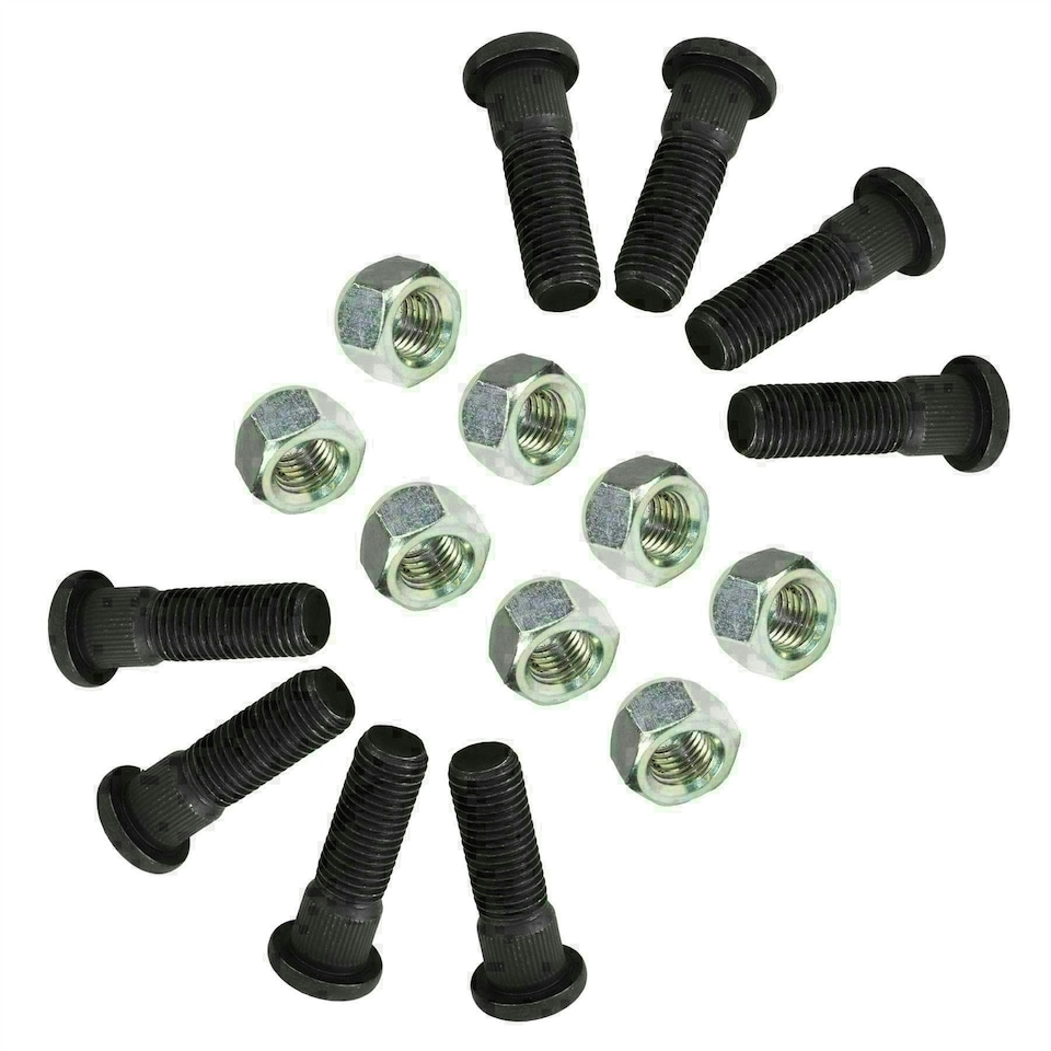 image 1 of Pack of 8 M12 x 1.5 Wheel Studs And Nuts For 100mm PCD Trailer Hubs