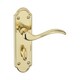 image 1 of Lisbon Metal Lever Latch Door Handles Set Round Rose Internal & External | Silver | Polished Brass Bathroom