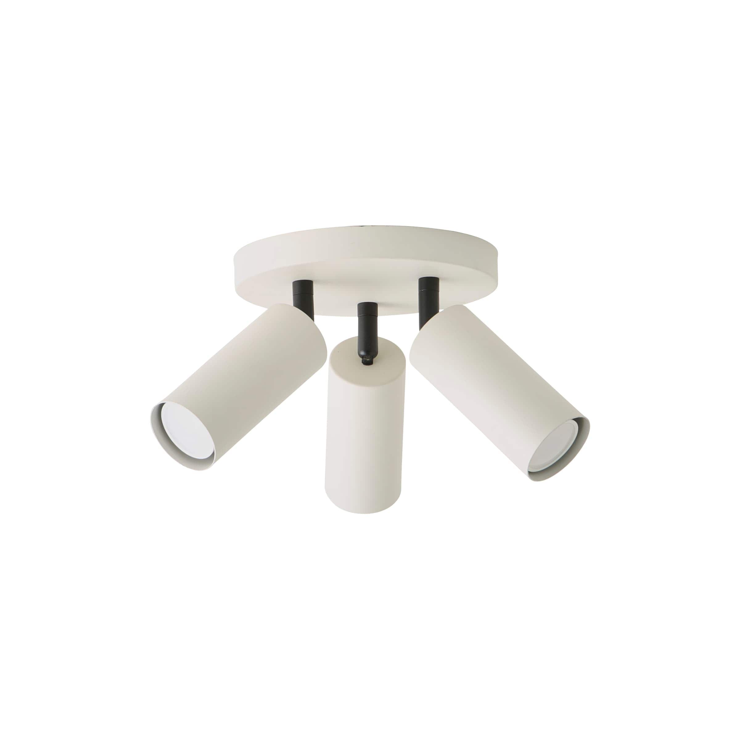 ValueLights Taylor Matte 3 Way Adjustable Tube Spotlight Ceiling Light in Cream