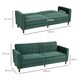 image 7 of HOMCOM Convertible Sofa Futon Velvet-Touch Tufted Couch Sofa Bed Green