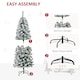image 6 of HOMCOM 5FT Prelit Artificial Snow Flocked Christmas Tree with Warm White LED Light, Holiday Home Xmas Decoration, Green White