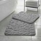 image 2 of Memory Foam Pebbles Bath Mat Set Silver