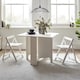 image 2 of Premium Gatan 80cm Small Gateleg Dining Table with 2 Chairs - White
