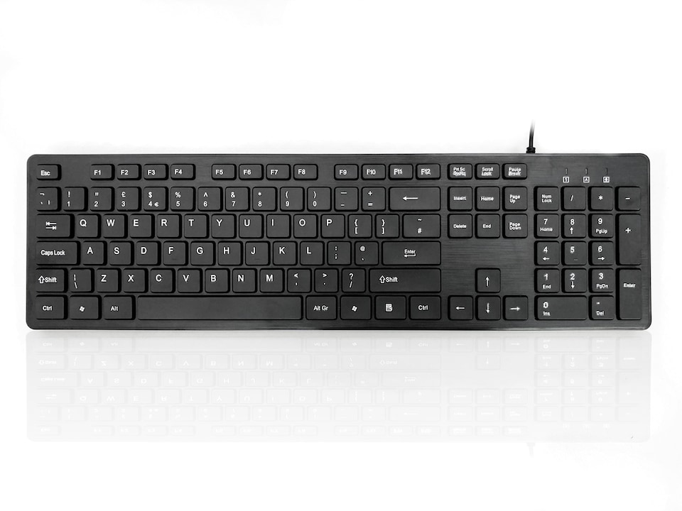image 1 of Accuratus 276R V4 Keyboard - USB Slim Space Saving Full Size Keyboard made Using 100% Recycled Plastics - Black