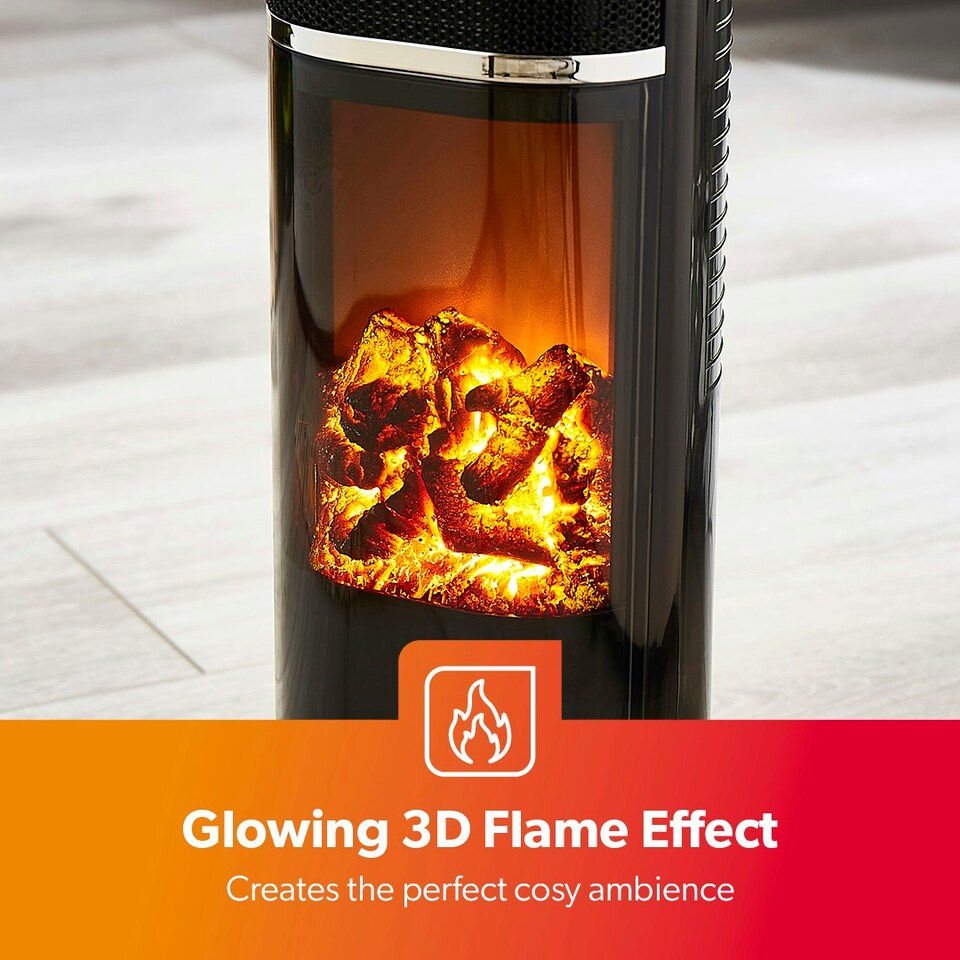 image 1 of GEEPAS Digital Ceramic Tower Heater - Black