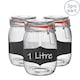 image 1 of Argon Tableware Glass Storage Jars with Labels - 1 Litre - Orange Seal - Pack of 3